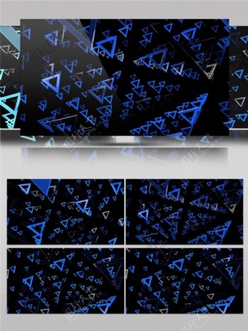 蓝色创意三角形视频素材高清