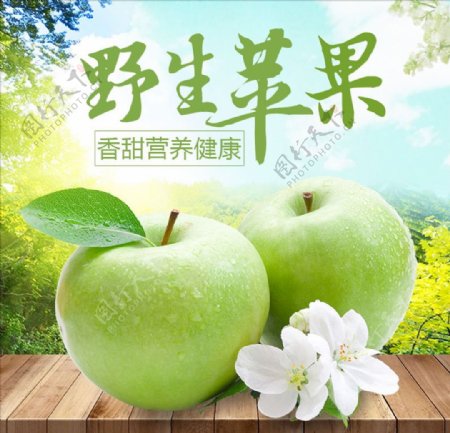 淘宝绿色新鲜水果苹果高清主图