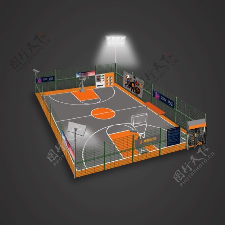 篮球场效果图