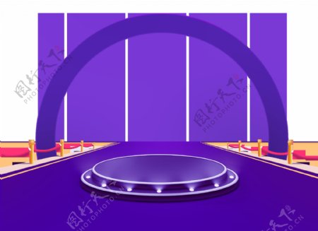 紫色舞台装饰素材