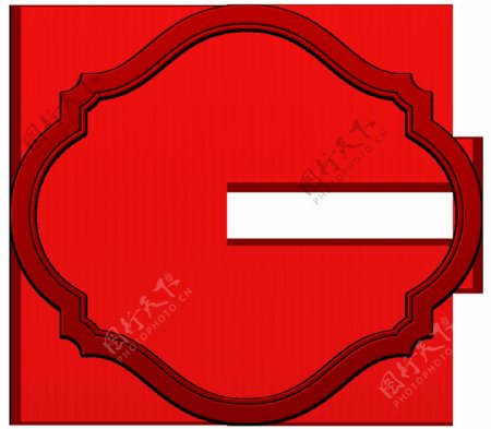 红色欧式边框透明素材