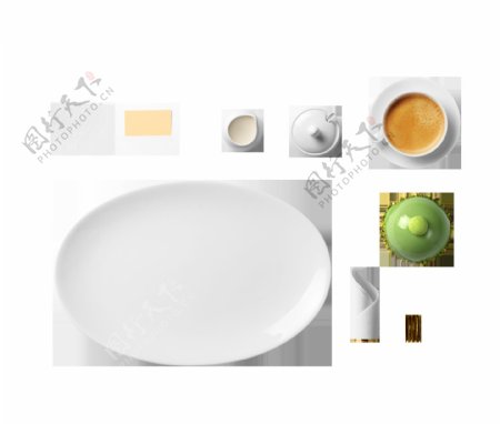 品质餐盘汤品元素