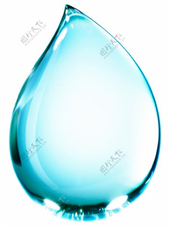 蓝色水滴卡通透明素材