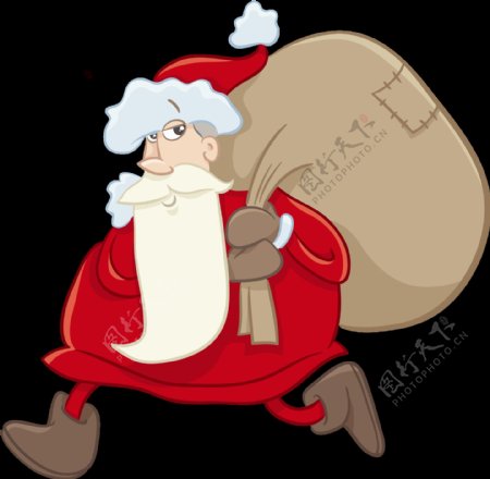背着布袋的圣诞老人PNG