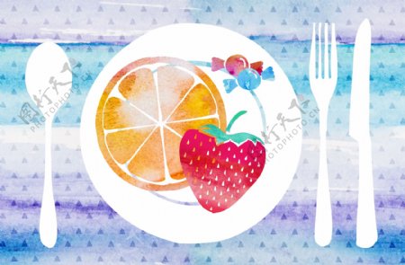 色彩缤纷鲜艳的水果海报设计PSD模板