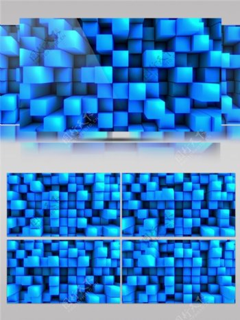蓝光三维方块高清视频素材
