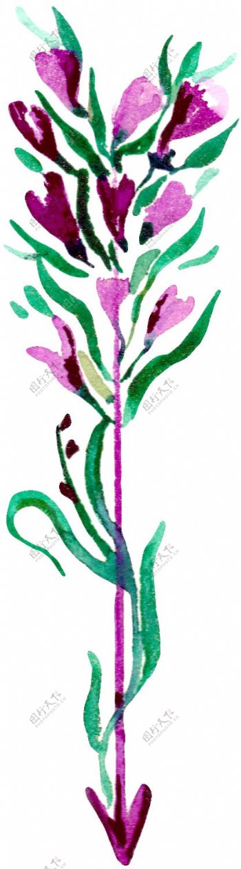 手绘彩色鲜花弓箭透明素材合集