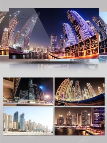 4K现代科技智慧时尚城市迪拜城市景观展示