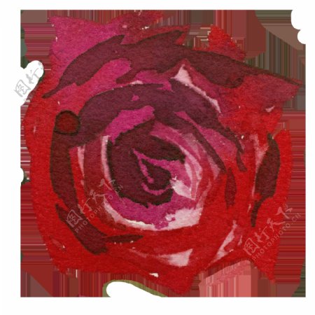 手绘一朵玫瑰花PNG透明素材