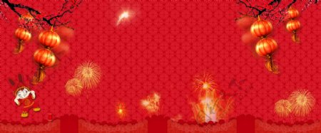 中国新年喜庆红色背景