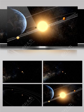4K三维宇宙星球旋转视频素材