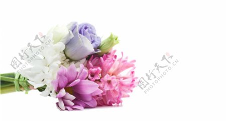雅致清新深粉色花朵花束实物元素