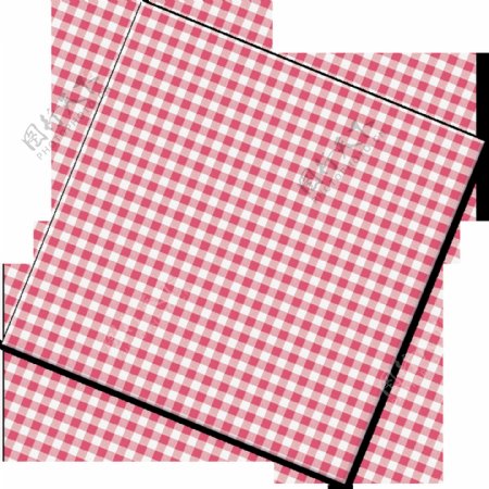 红白格子桌布透明素材