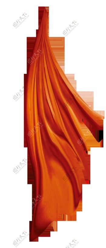 一条橙红色的布透明素材
