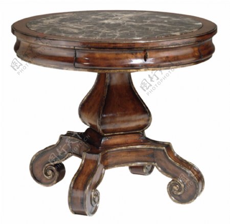 复古圆形雕刻桌子设计