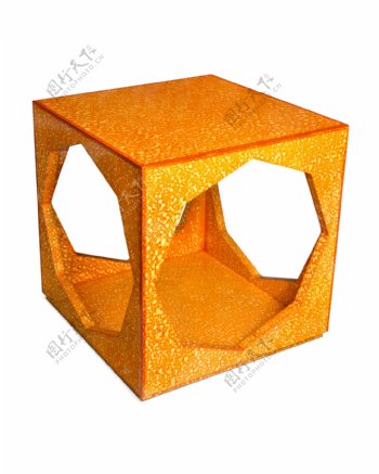 橙色方形桌子设计