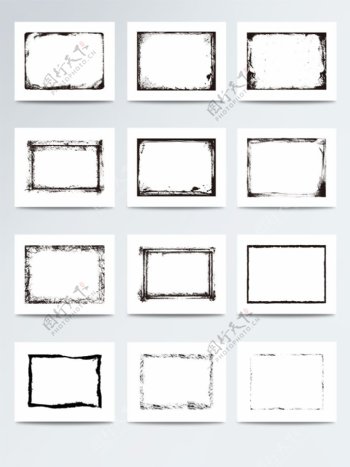 水墨方形边框素材书法方框素材装饰集合