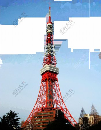时尚东京塔日本旅游装饰元素