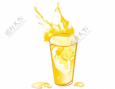 金色果汁插画png元素
