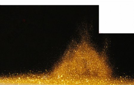 金色向上飘的金粉透明素材图