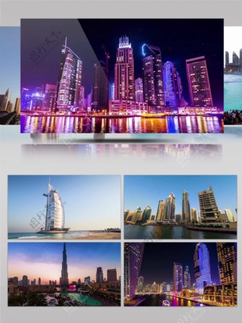 4k科技大厦梦幻智能城市喷美景观迪拜城市