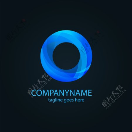 蓝色圆圈logo模板