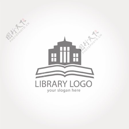 图书馆标志logo模板