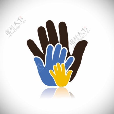 慈善手形状logo模板