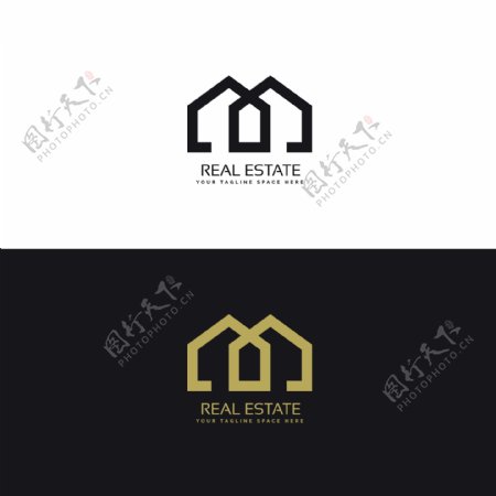 几何形状房地产商标logo