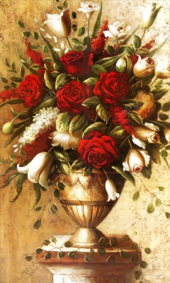 欧式复古花瓶花卉