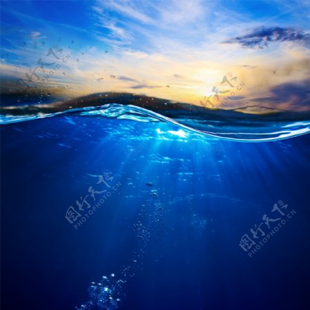 蓝色海洋波浪