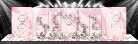 粉色婚礼工装效果图设计