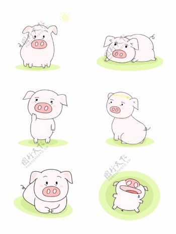 2019生肖猪猪年可爱手绘猪猪合集