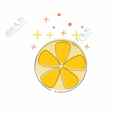 MBE图标元素之卡通可爱水果图案柠檬