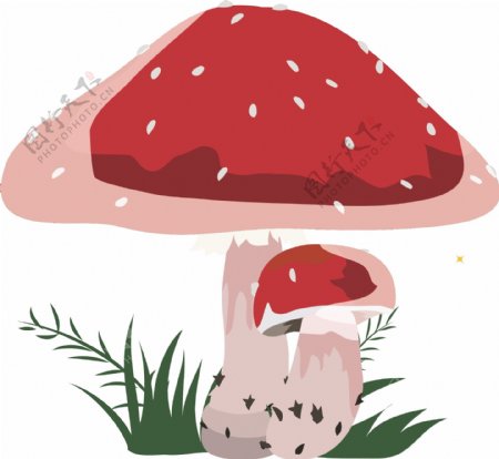 矢量红色蘑菇元素
