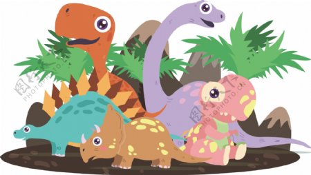 矢量卡通动物恐龙元素