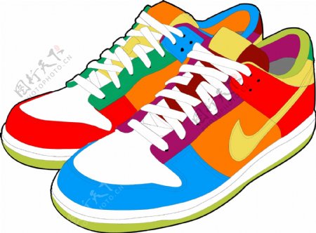 矢量彩色鞋子元素