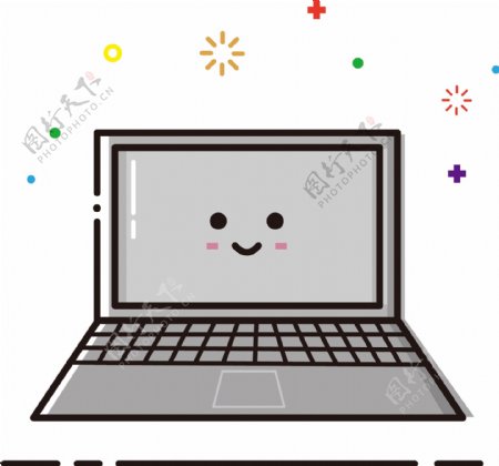 笔记本电脑mbe卡通可爱矢量生活用品元素