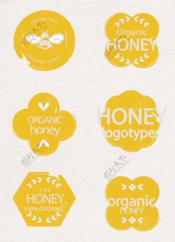 创意有机蜂蜜标志矢量图