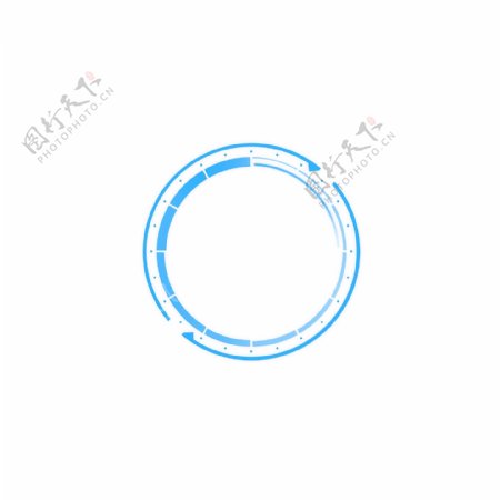 科技感蓝色点线结合激增圆形边框元素