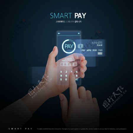 现代科技移动手机支付pay宣传海报设计