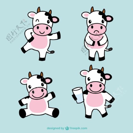 可爱的奶牛插图