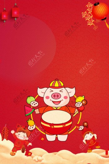 猪年吉祥背景设计