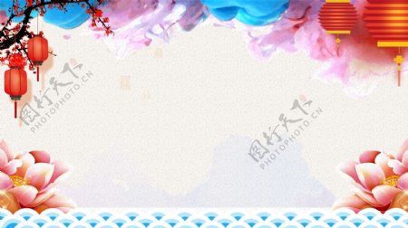 浪漫手绘中秋节背景图