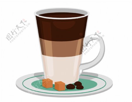 矢量黑色巧克力咖啡豆咖啡元素