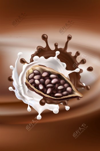 卡通手绘巧克力豆背景素材