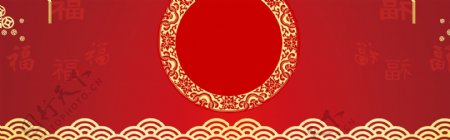 红丝带新年中国年banner背景
