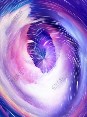 纯原创梦幻3d紫色星空旋涡背景