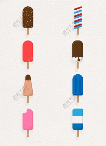 美味冰淇淋冰棒元素卡通设计