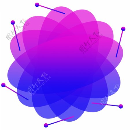 蓝紫色圆环科技感边框素材可商用